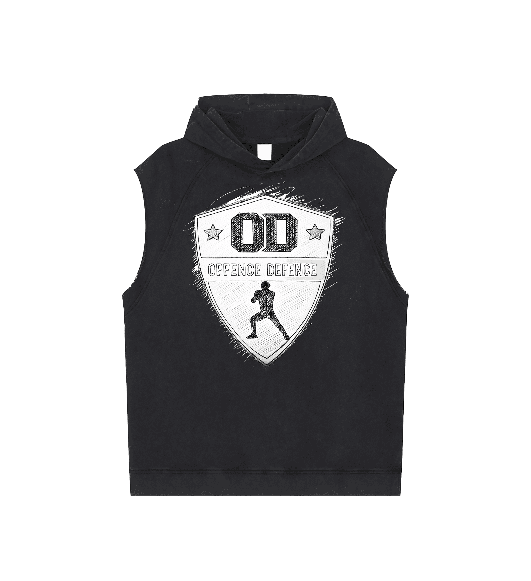 Sleeveless Shield Hoodie
