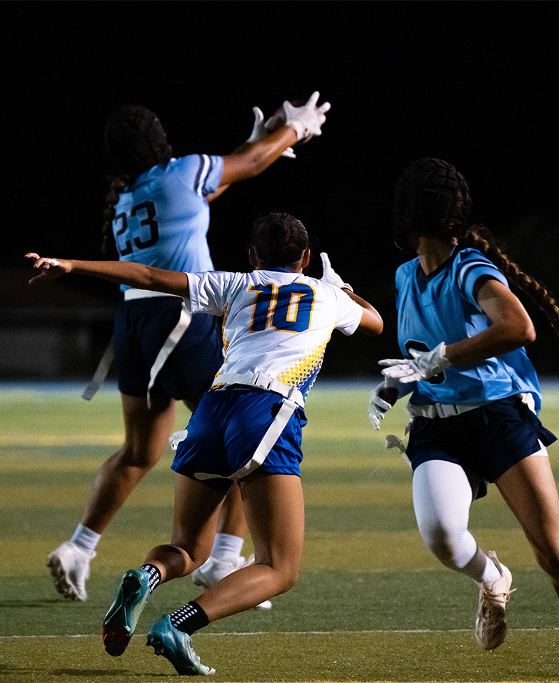 O-D Girls Football Action Image
